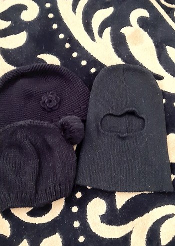 Siyah Örgü Kadın Bere Seti - Görsel 2