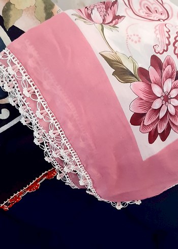 Diğer Dantel Detaylı Çok Renkli Kadın Fuları