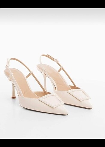 mango bej rengi Tokalı Stiletto Kadın Ayakkabı