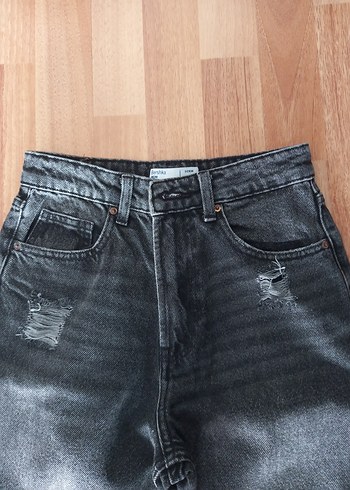 Bershka Gri Midi Kot Pantolon