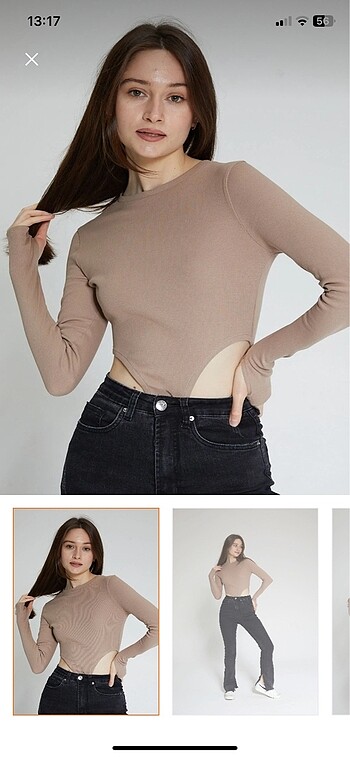 fitilli bel dekolteli parmak detaylı bodysuit