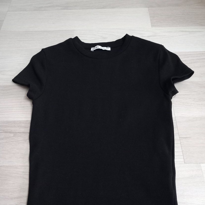 Siyah Kısa Kollu Basic Kadın Tişört - Görsel 2