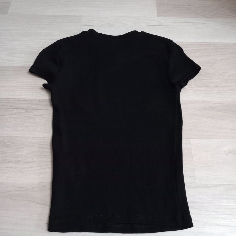 Siyah Kısa Kollu Basic Kadın Tişört - Görsel 4