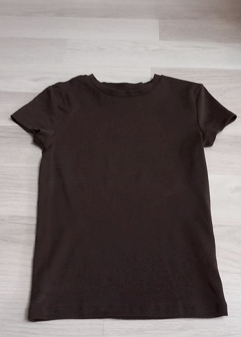 kahverengi Kadın Kısa Kollu Basic Tişört - Görsel 2