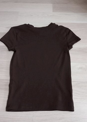 kahverengi Kadın Kısa Kollu Basic Tişört - Görsel 4