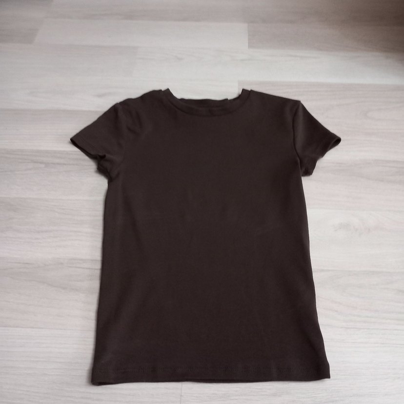 kahverengi Kadın Kısa Kollu Basic Tişört - Görsel 2