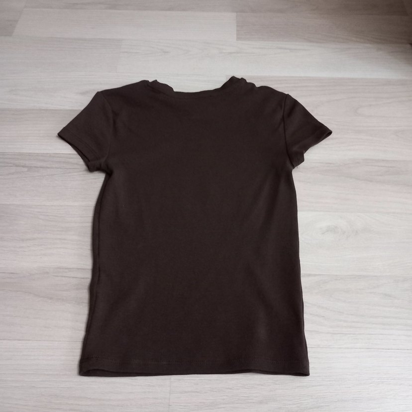 kahverengi Kadın Kısa Kollu Basic Tişört - Görsel 4