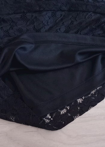 siyah dantel elbise - Görsel 6