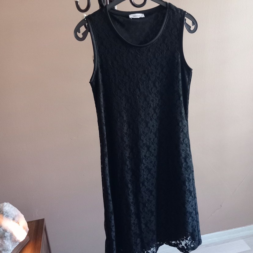 siyah dantel elbise - Görsel 4