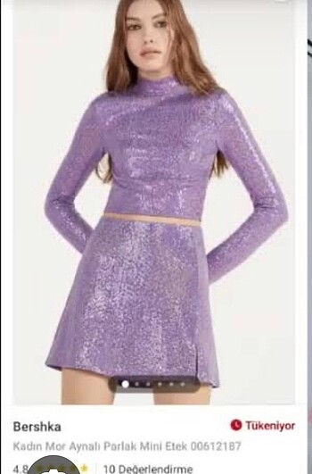 Bershka Bershka pullu mor etek