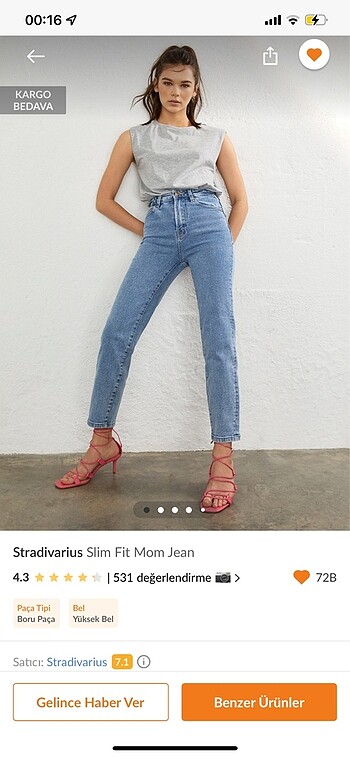stradivarius mom jean