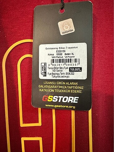 xl Beden kırmızı Renk Orijinal lisanslı