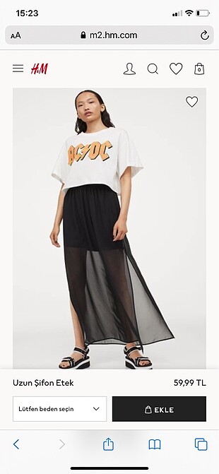 H&M Tül uzun etek. İçinde Kısa bir astarı var.