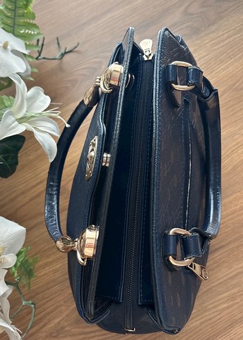 Klasik Mavi Deri Kadın Çanta - Görsel 2