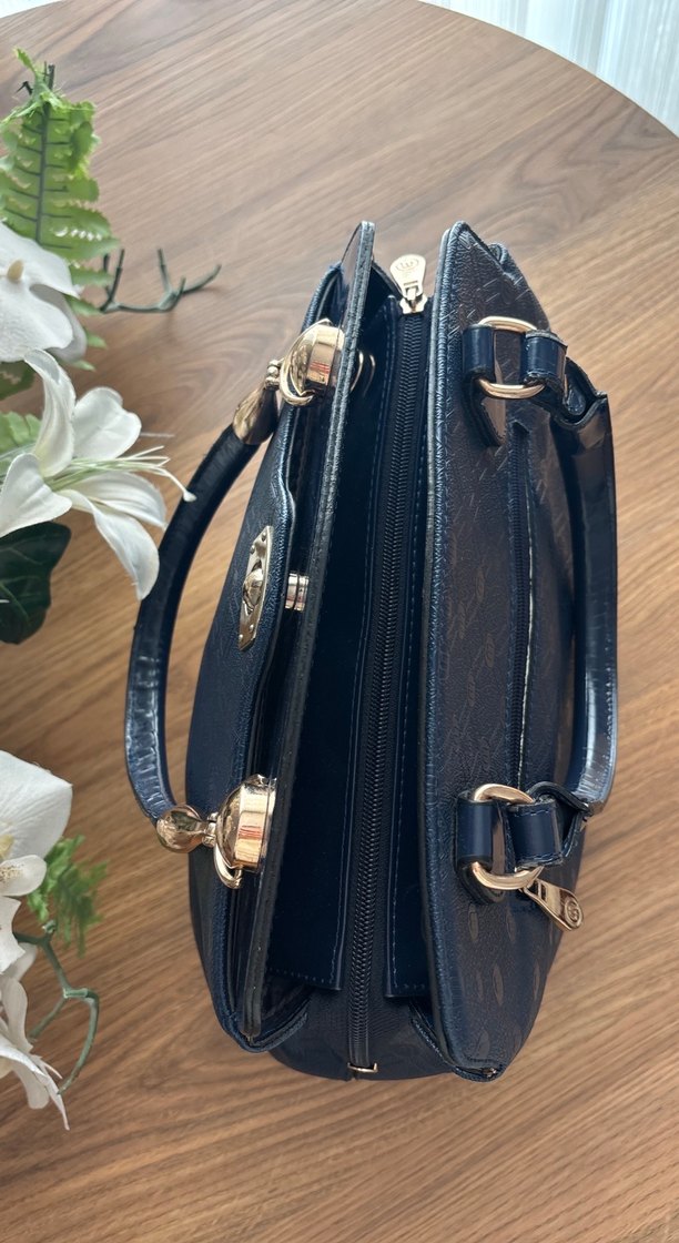 Klasik Mavi Deri Kadın Çanta - Görsel 2