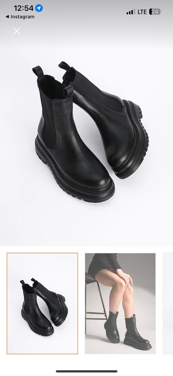 Siyah Platform Topuklu Kadın Bot - Görsel 3