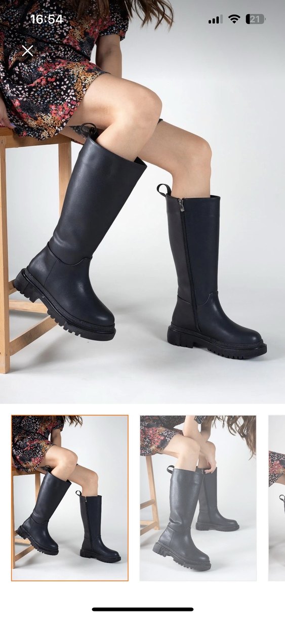 Siyah Tokalı Kadın Dizüstü Bot - Görsel 2