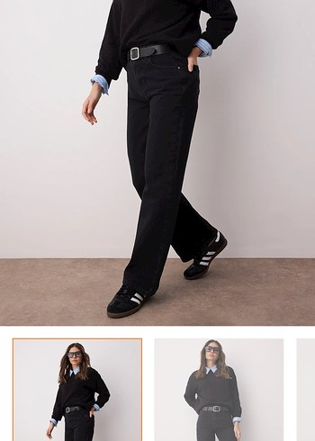 Siyah Kadın Regular Fit Midi Kot Pantolon - Görsel 3