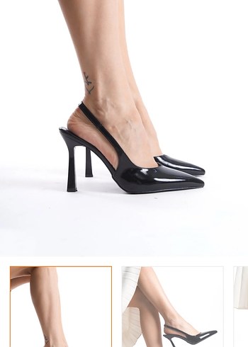 Siyah Parlak Yılan Desenli Stiletto Topuklu Kadın Ayakkabı - Görsel 3