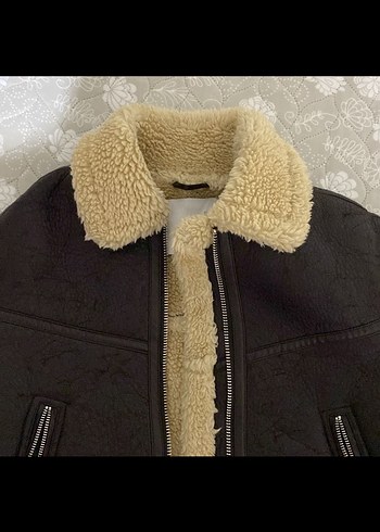 Kürklü Kahverengi Deri Kadın Ceket - Görsel 2