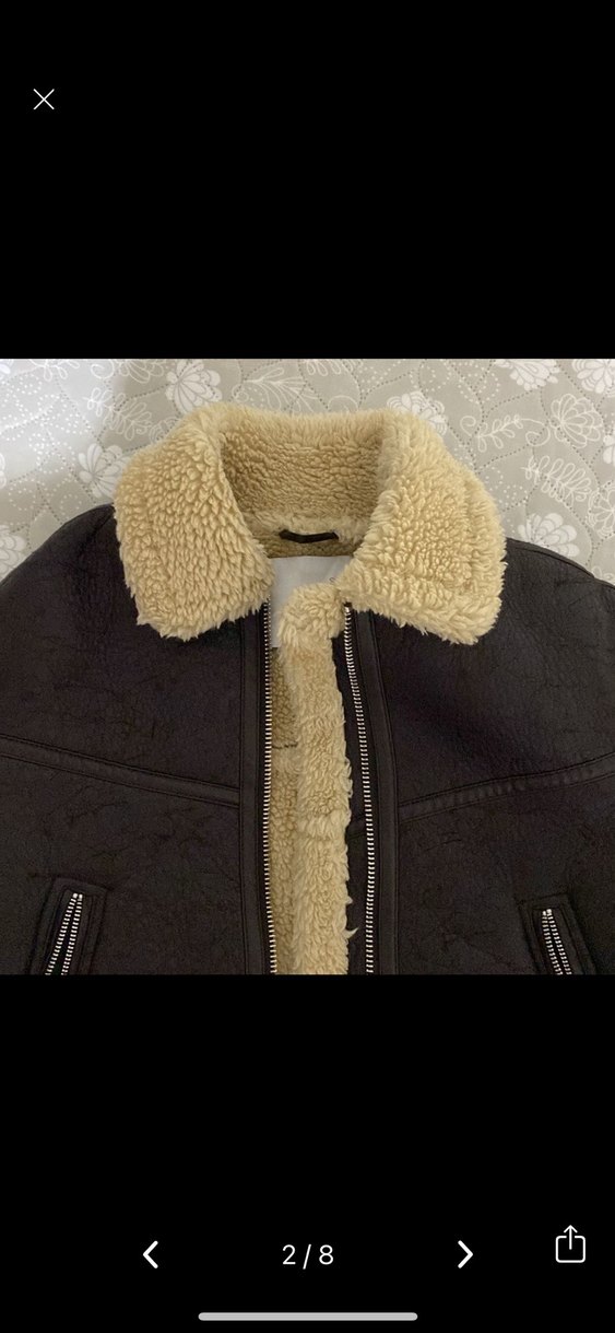 Kürklü Kahverengi Deri Kadın Ceket - Görsel 2