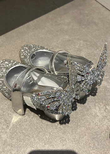 Kızlar için Parlak Simli Babet Ayakkabı - Görsel 2