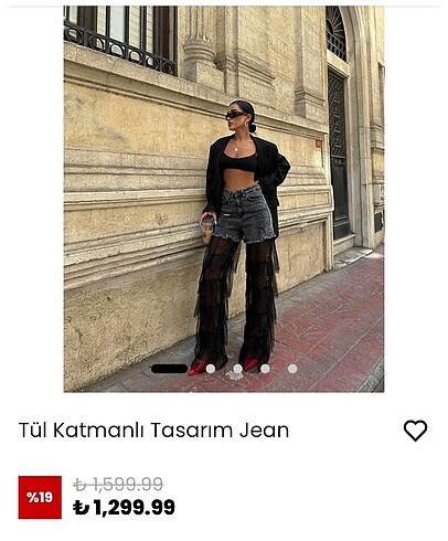 Diğer Tüllü jean