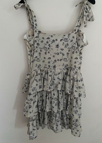 Çiçek Desenli Fırfırlı Elbise - Görsel 6