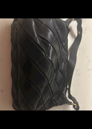 Siyah Deri Kadın Çanta - Sokak Modası - Görsel 2