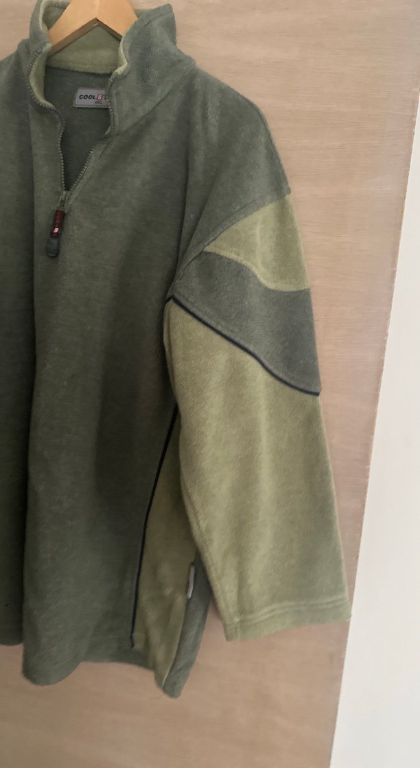 Erkek Gri Yarım Fermuarlı Yüksek Yakalı Polar - Görsel 3