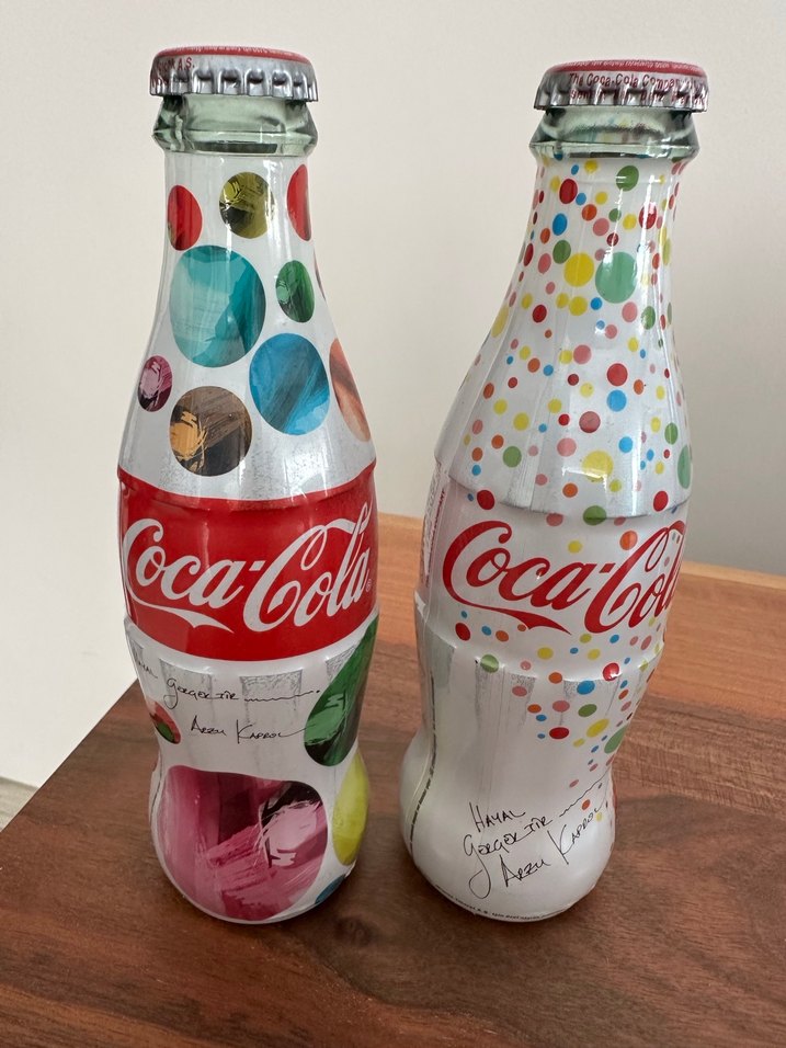 Renkli Desenli Coca-Cola Şişesi Vazo - Görsel 2