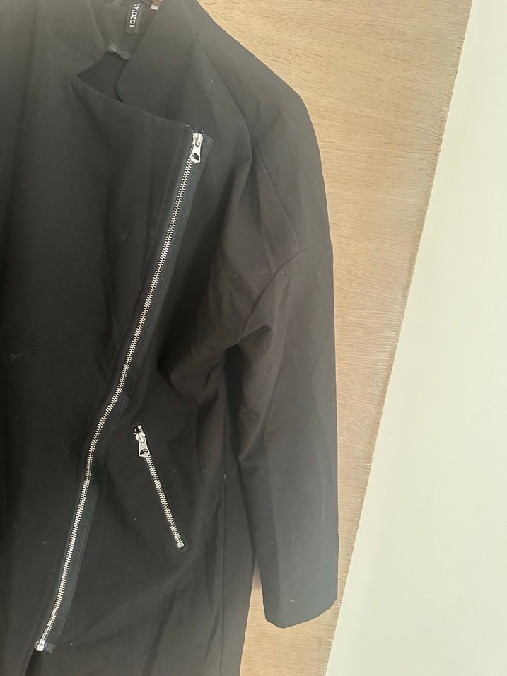 H&M Siyah Fermuarlı Midi Kadın Kaban - Görsel 5