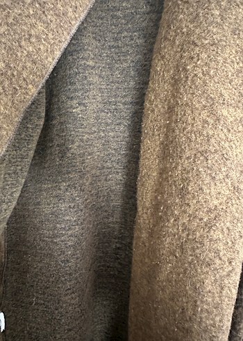 Koton Düğmeli Kahverengi Yün Midi Hamile Kabanı - Görsel 6