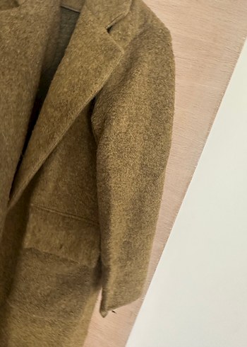 Koton Düğmeli Kahverengi Yün Midi Hamile Kabanı - Görsel 4