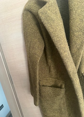 Koton Düğmeli Kahverengi Yün Midi Hamile Kabanı - Görsel 5