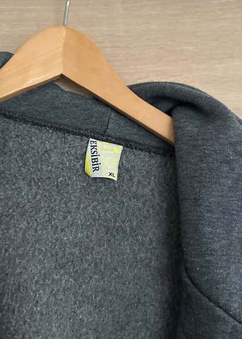 Gri MidiV yakalı Ceket Fermuarlı - Görsel 4