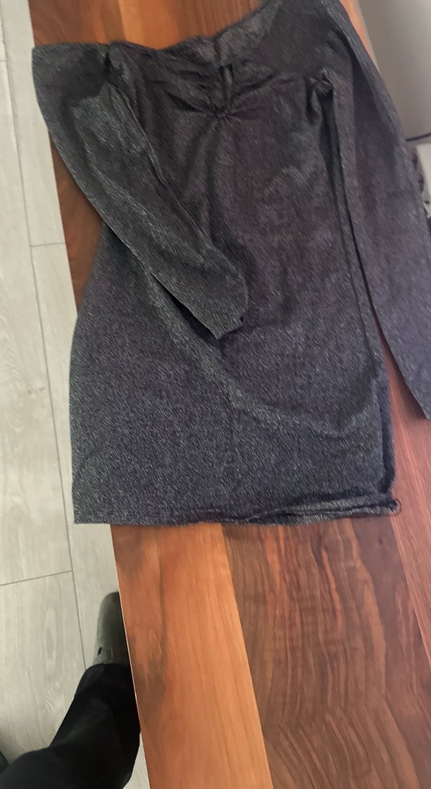 Gri Uzun Kollu simli mini yılbaşı için elbise - Görsel 4