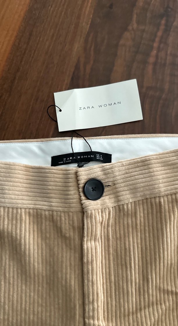 ZARA BEJ KADİFE PANTOLON - Görsel 2