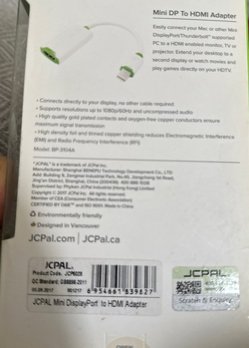 Beyaz Mini DP - HDMI Adaptör - Görsel 3