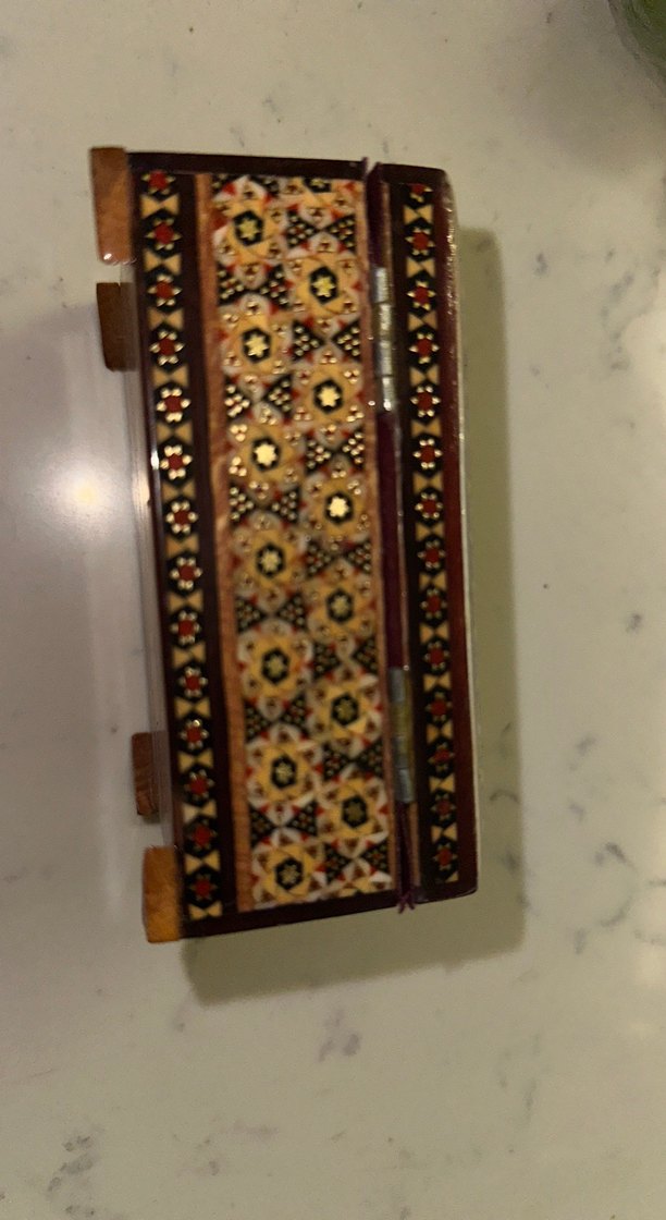 Çiçek Desenli Boncuklu Seramik görünümlü mücevher kutudu - Görsel 4