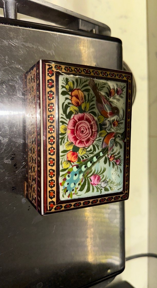 Çiçek Desenli Boncuklu Seramik görünümlü mücevher kutudu - Görsel 3