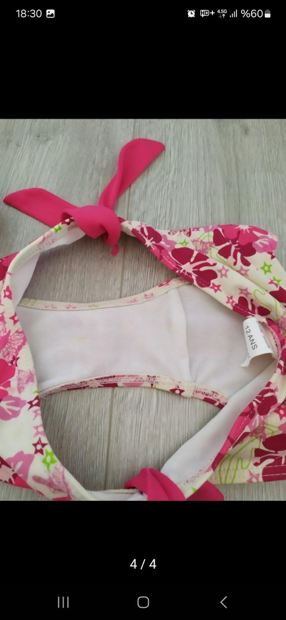 Çiçek Desenli Pembe Bohem Bikini - Görsel 3
