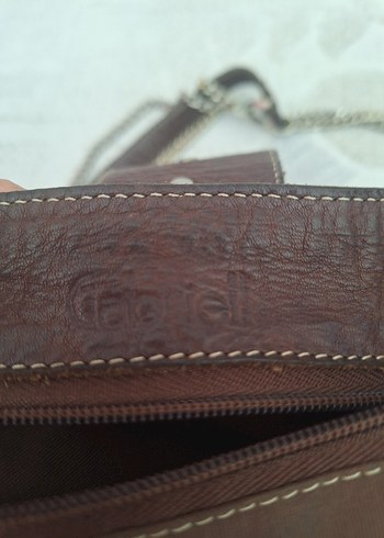 Kahverengi Deri Yılan Desenli Kadın Çanta - Görsel 3