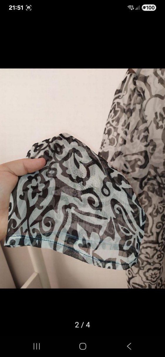 Bohem Gri Desenli Uzun Kollu gömlek. - Görsel 4