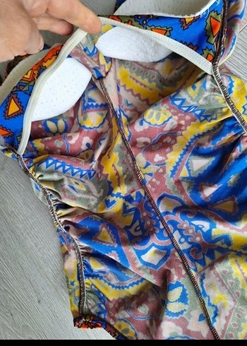 xl Beden çeşitli Renk Renkli Bohem Desenli Drapeli Mayo