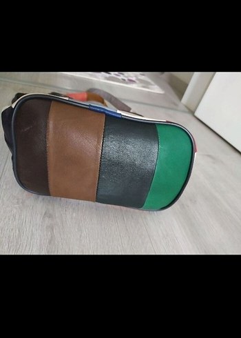 Renkli Bohem Kadın Deri Çanta - Görsel 3