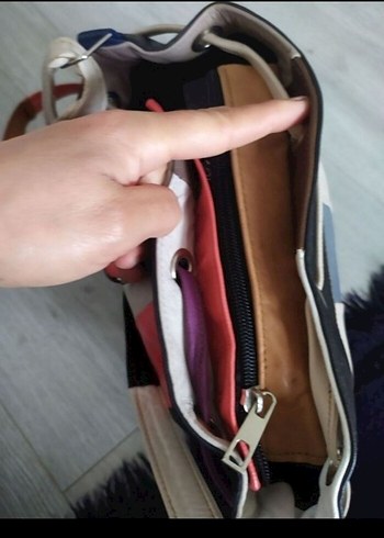 Renkli Bohem Kadın Deri Çanta - Görsel 4