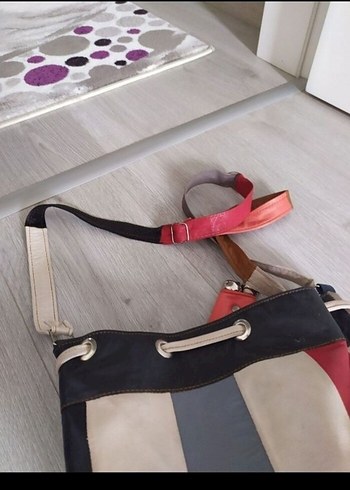 Renkli Bohem Kadın Deri Çanta - Görsel 5