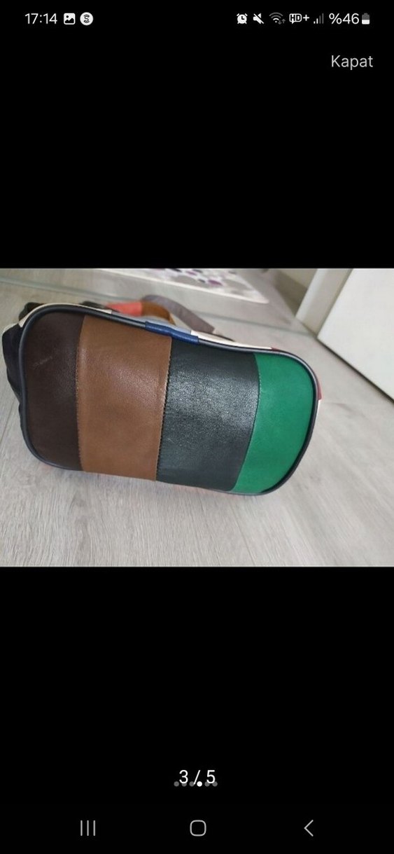 Renkli Bohem Kadın Deri Çanta - Görsel 3