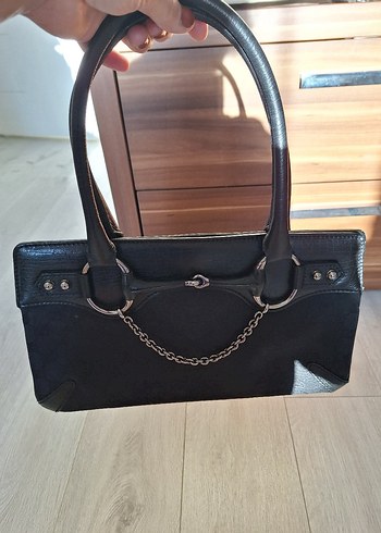 Klasik Siyah Deri Kadın Çanta - Görsel 2